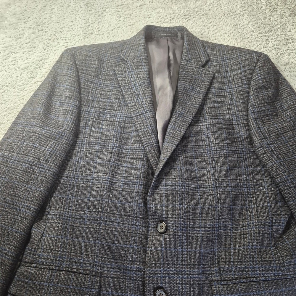 Lauren Ralph Lauren Glen Plaid Wool Blazer 39R Mens Charcoal Blue Sport Coat - Picture 5 of 9